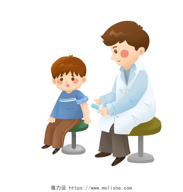 手绘医疗疫苗接种日卡通儿童打针疫苗接种日医疗